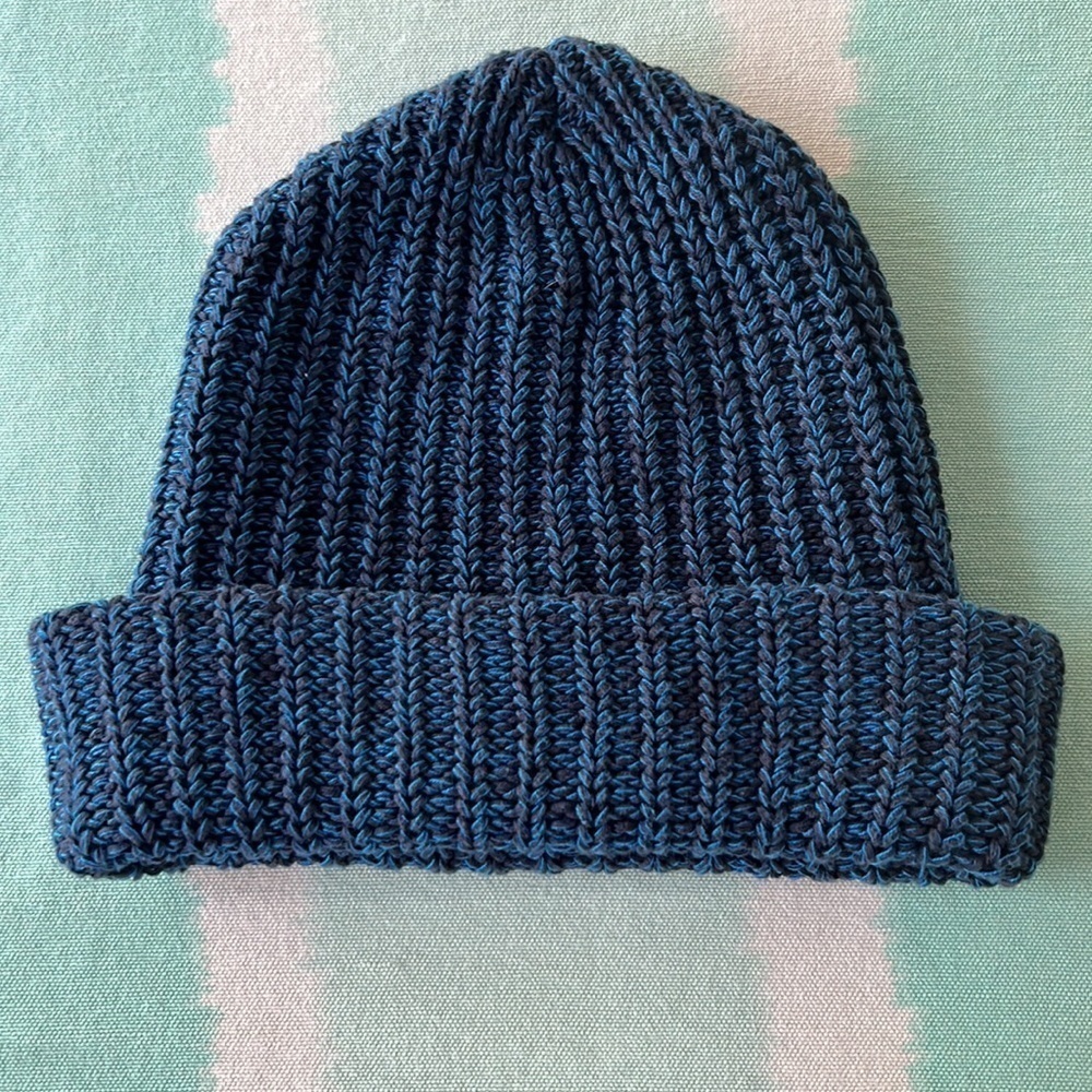 Love Your Melon Blue & Black Knit Beanie Hat Made in USA - Picture 3 of 7